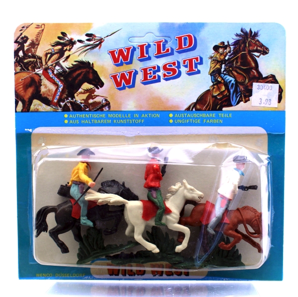 Wild West Figurenmodelle authentische Modelle in Aktion Figuren (Indianer vs. Cowboys): 3 Figuren in Blisterverpackung (Set 1)
